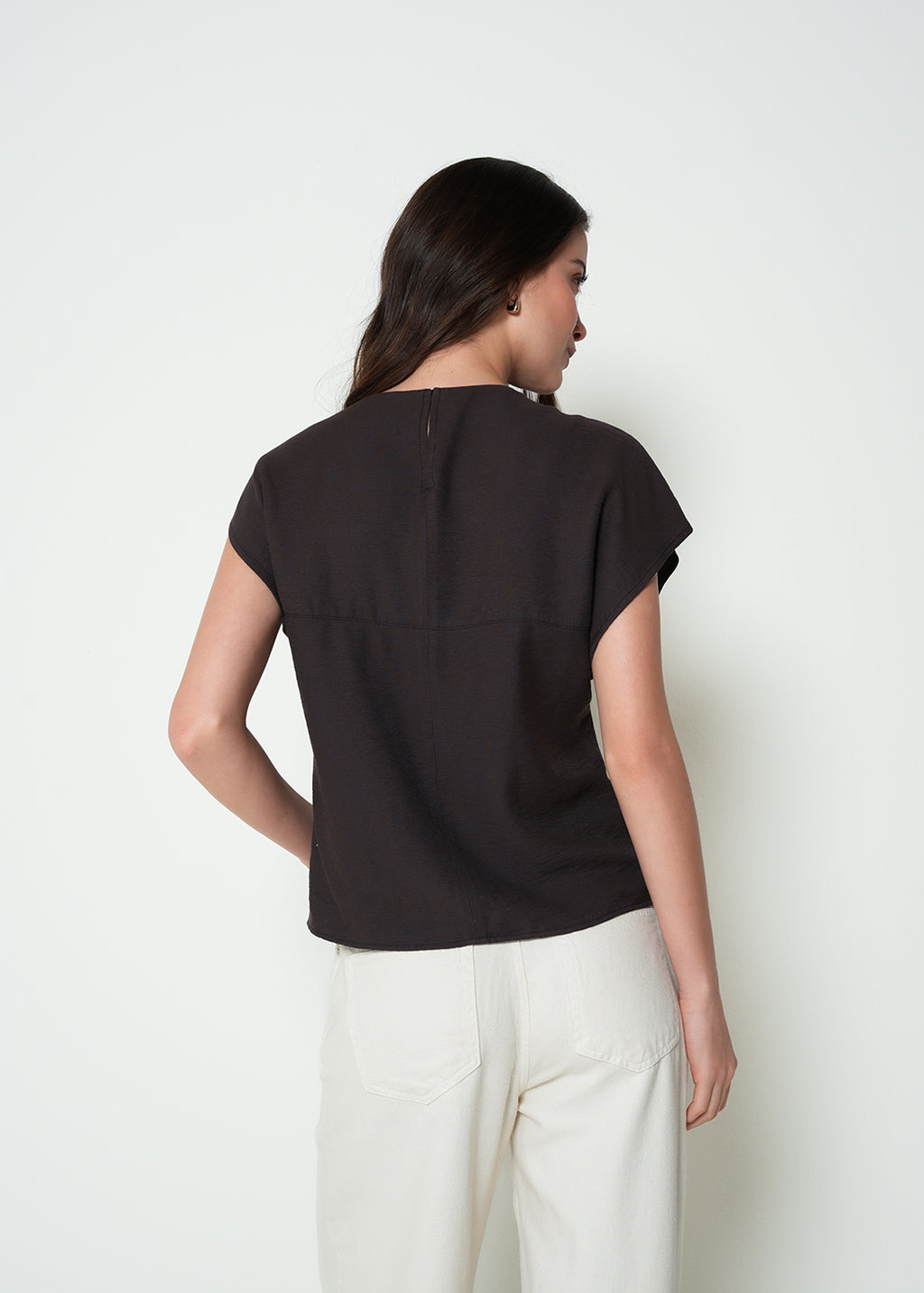 Camisa regular manga corta cuello redondo - Cafe 14_413H302_CAF191101_7