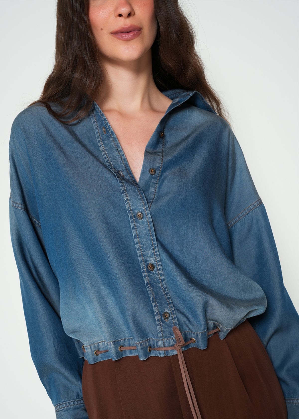 Camisa oversize manga larga cuello clásico efecto denim - Azul 14_413H305_AZU183928_4