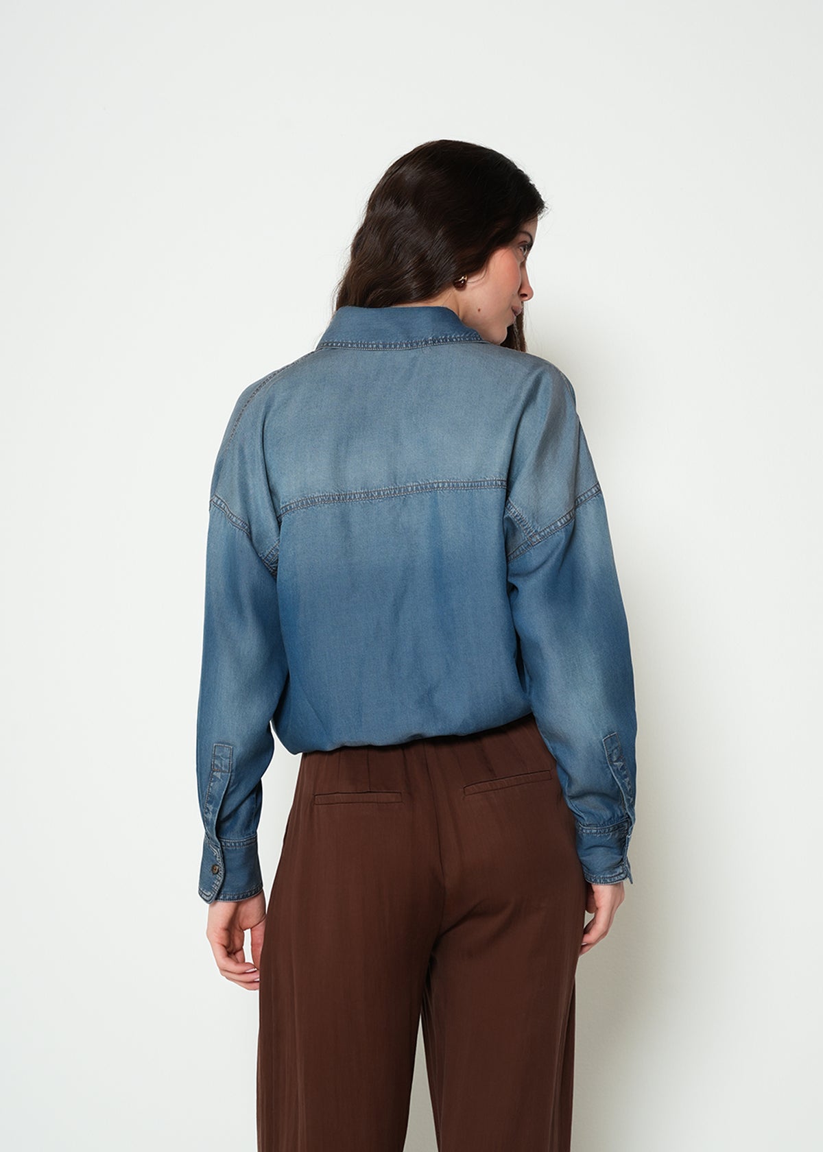 Camisa oversize manga larga cuello clásico efecto denim - Azul 14_413H305_AZU183928_5