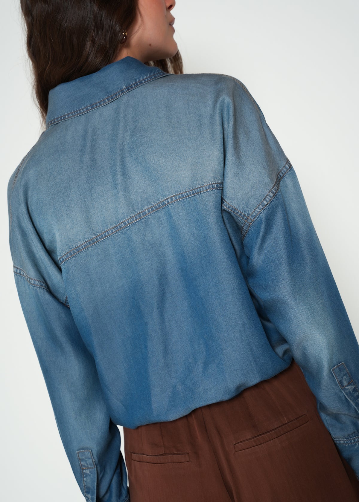 Camisa oversize manga larga cuello clásico efecto denim - Azul 14_413H305_AZU183928_6