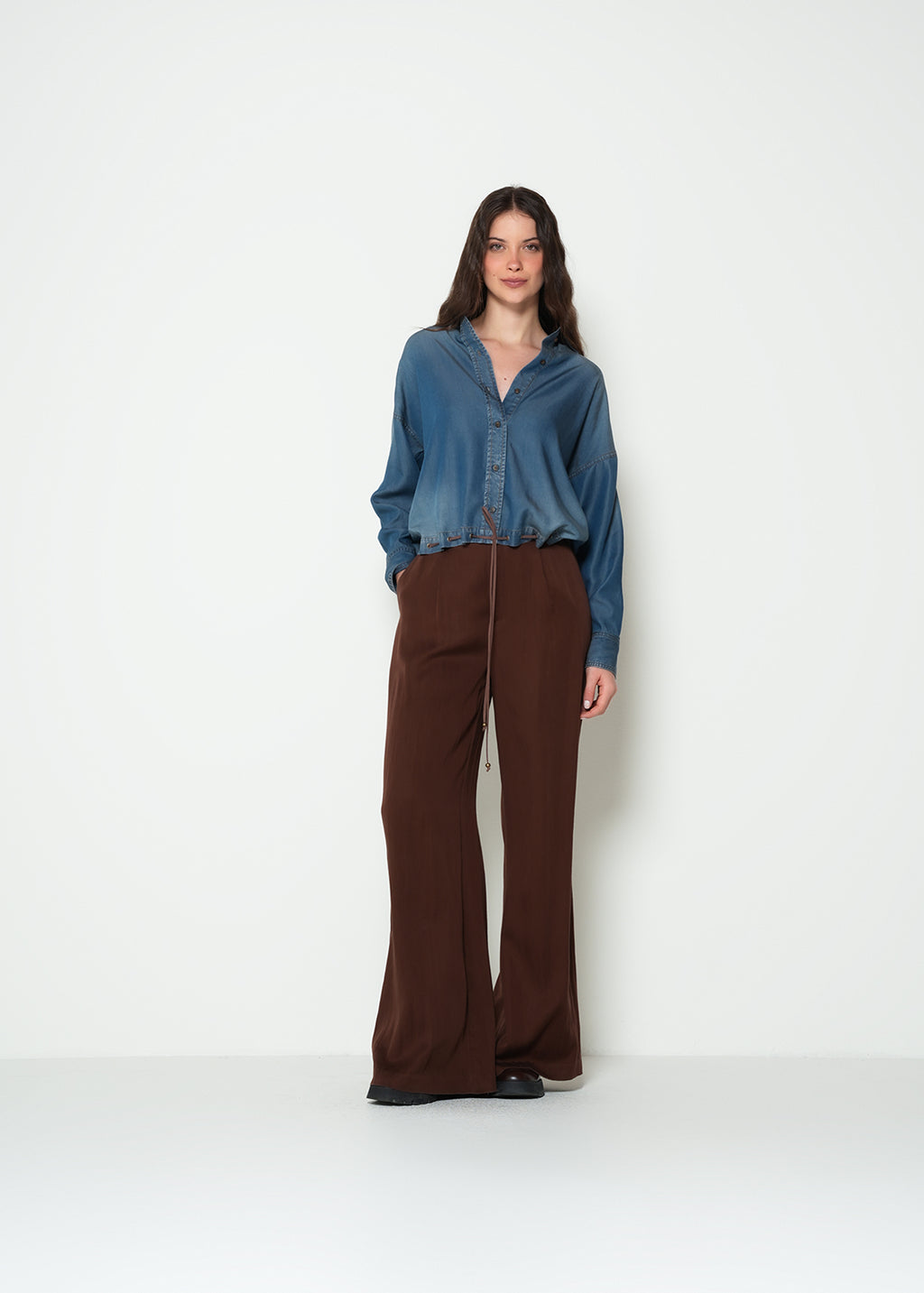 Camisa oversize manga larga cuello clásico efecto denim - Azul 14_413H305_AZU183928_7