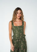 Camisa regular manga sisa cuello bandeja floral - Verde 14_413H329_VER190515_0