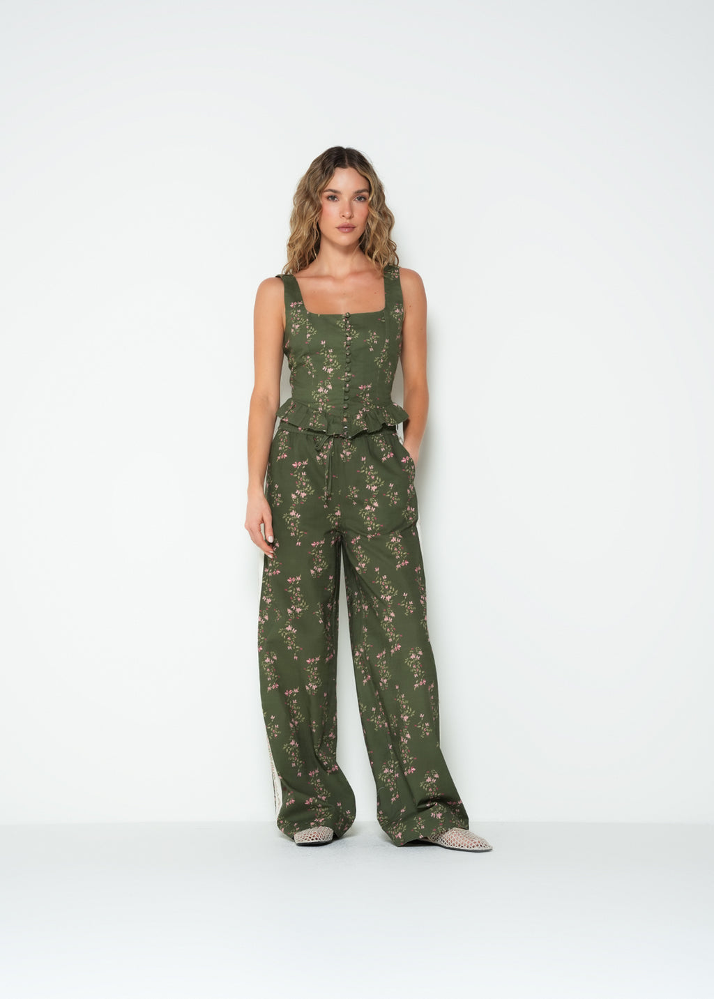 Camisa regular manga sisa cuello bandeja floral - Verde 14_413H329_VER190515_3