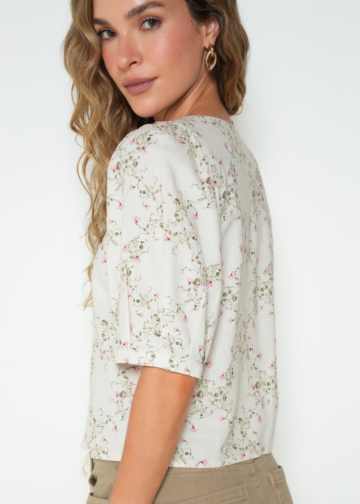 Camisa regular manga 3-4 cuello bandeja floral - Crudo 14_413H377_CRU110605_7