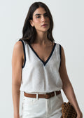 Camisa manga sisa con escote en V - Crudo 14_415G039_CRU111001_0