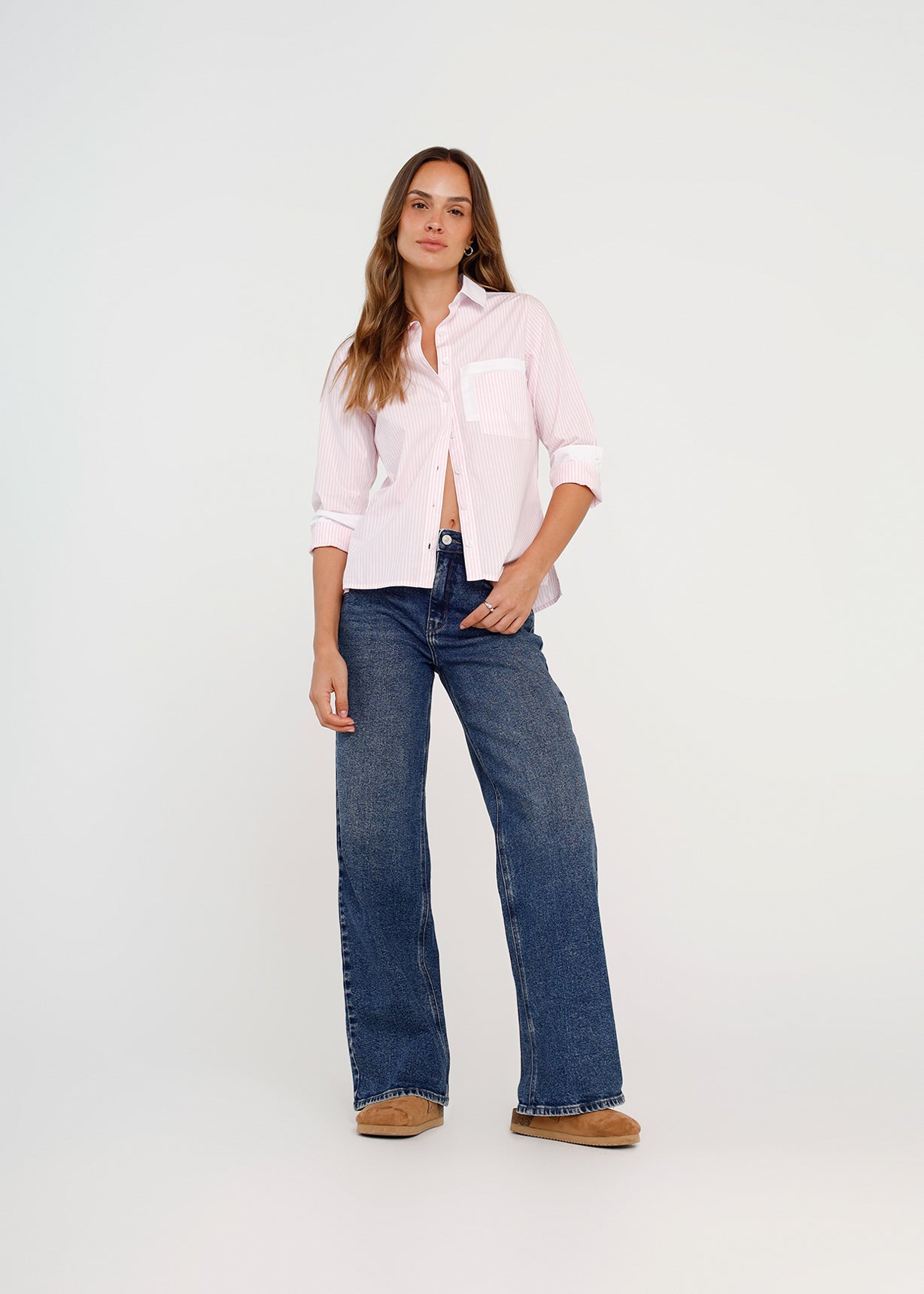 Camisa clásica con doble bolsillo - Rosa 14_415H002_ROS142305_5
