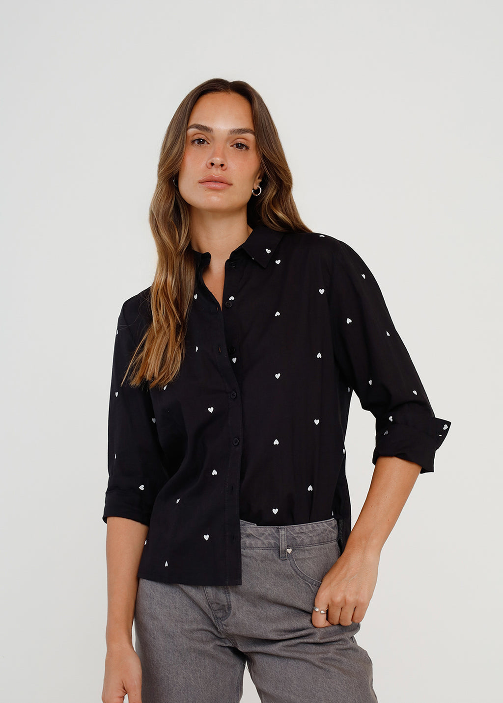 Camisa con corazones - Negro 14_415H005_NEG193909_0