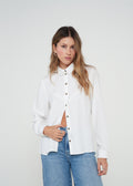 Camisa de botones con diseño en V - Crudo 14_415H014_CRU111001_0