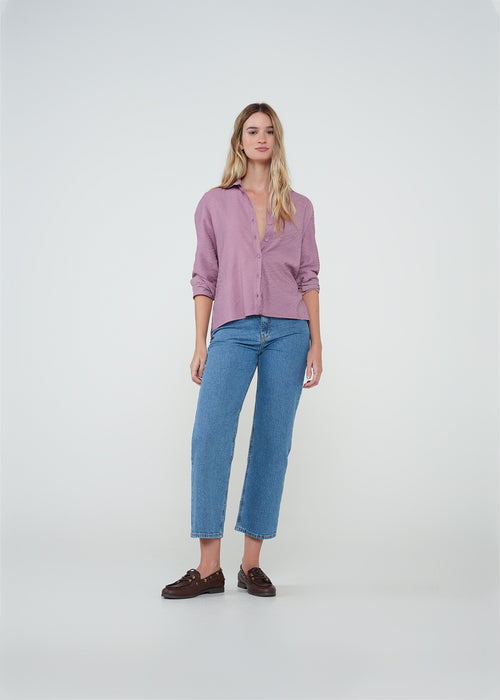 Camisa clásica con textura - Morado 14_415H018_MOR171610_0