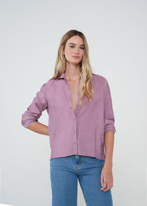 Camisa clásica con textura - Morado 14_415H018_MOR171610_3