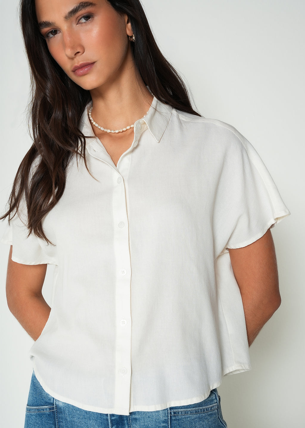 Camisa corta cuello clásico - Crudo 14_415H045_CRU110605_4