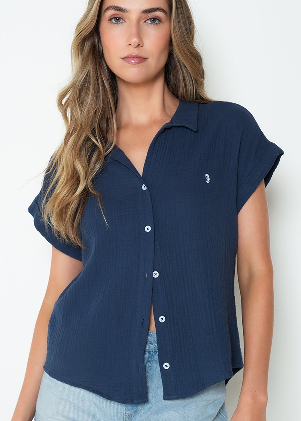 Camisa regular manga corta bordado - Azul 14_415H054_AZU183917_0