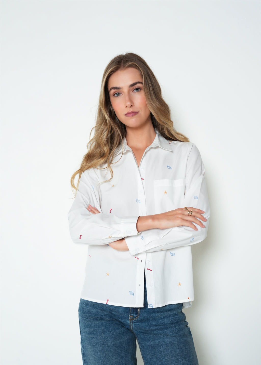 Camisa regular manga larga bordado - Crudo 14_415H059_CRU111001_7