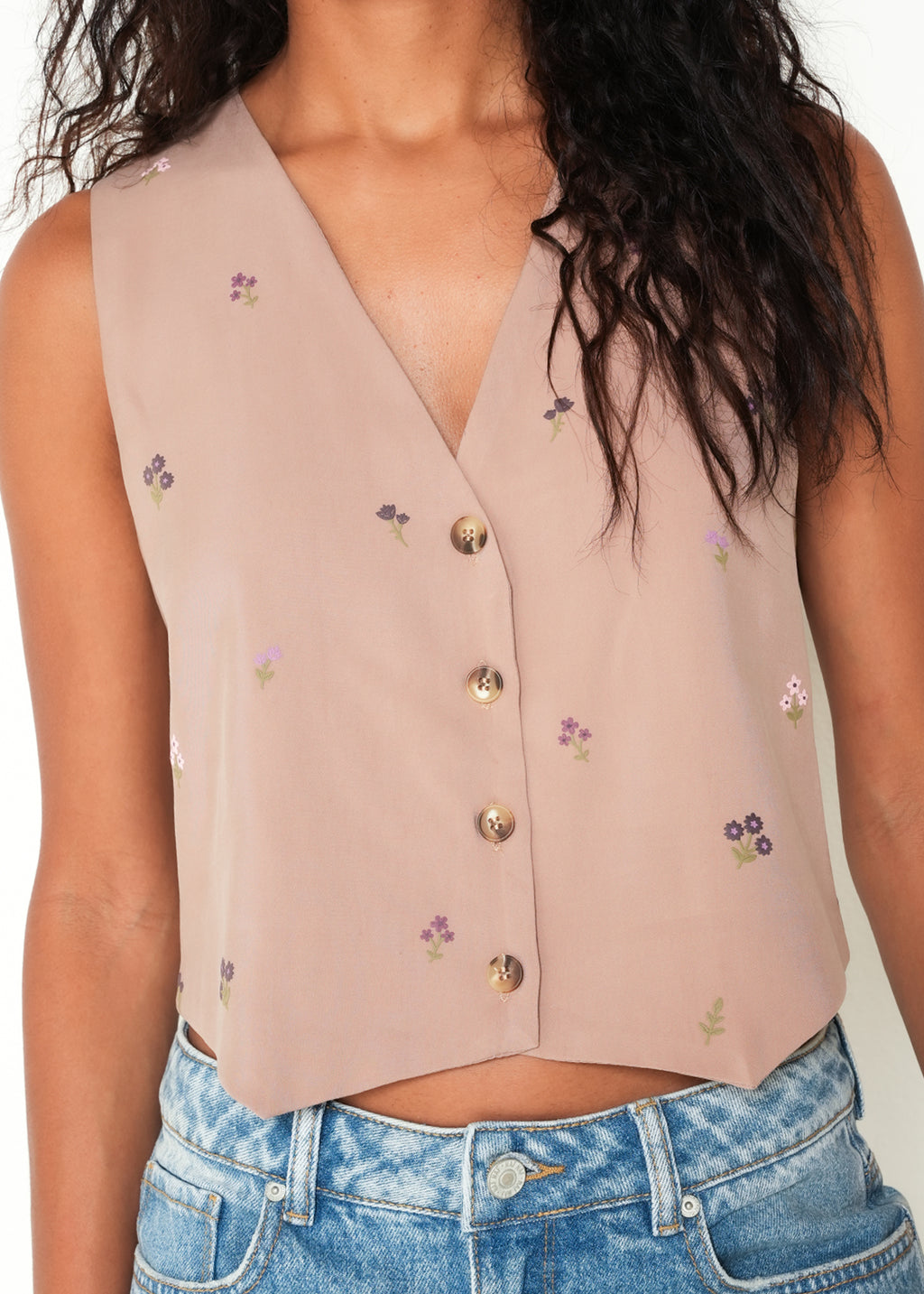 Chaleco con detalles estampados - Cafe 14_415H343_CAF161211_4