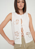 Camisa con escote para anudar - Crudo 14_419G057_CRU111001_0