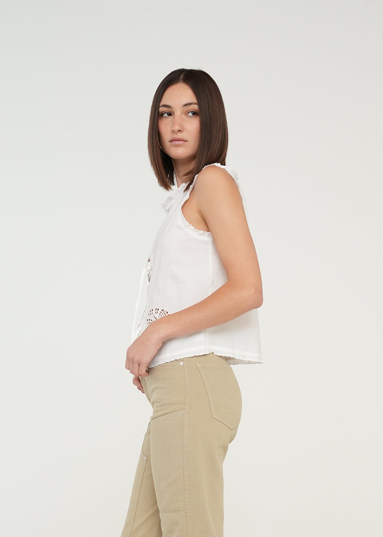Camisa con escote para anudar - Crudo 14_419G057_CRU111001_5