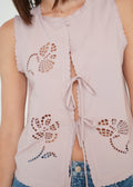 Camisa con escote para anudar - Rosa 14_419G057_ROS152706_0