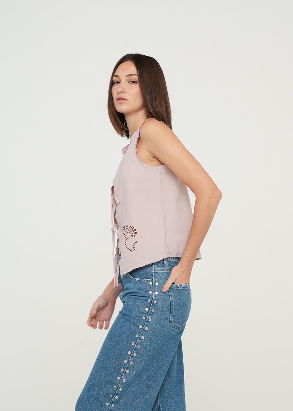 Camisa con escote para anudar - Rosa 14_419G057_ROS152706_3