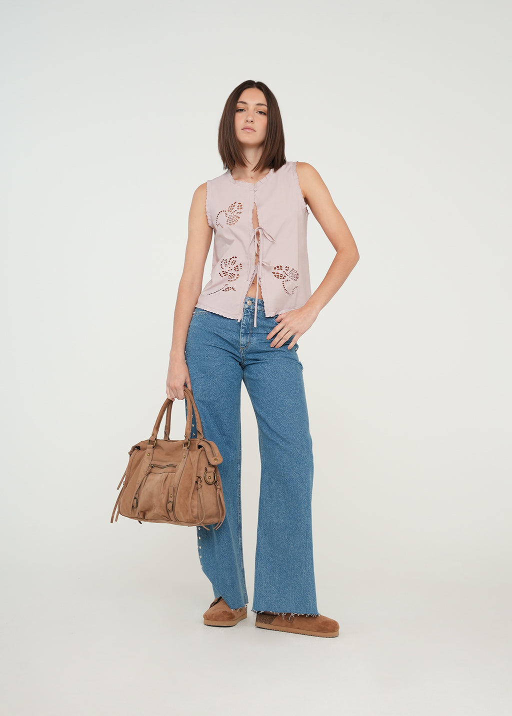 Camisa con escote para anudar - Rosa 14_419G057_ROS152706_4