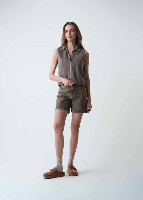 Camisa con cierre en frente - Gris 14_419G310_GRI180513_3
