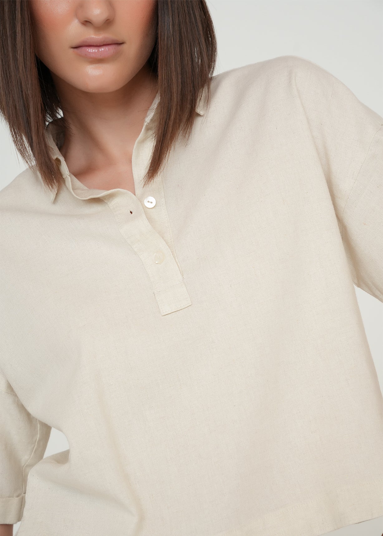 Camisa clásica manga corta - Crudo 14_419G316_CRU135304_4