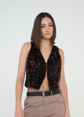 Chaleco con lentejuelas - Café 14_419G318_CAF191111_0