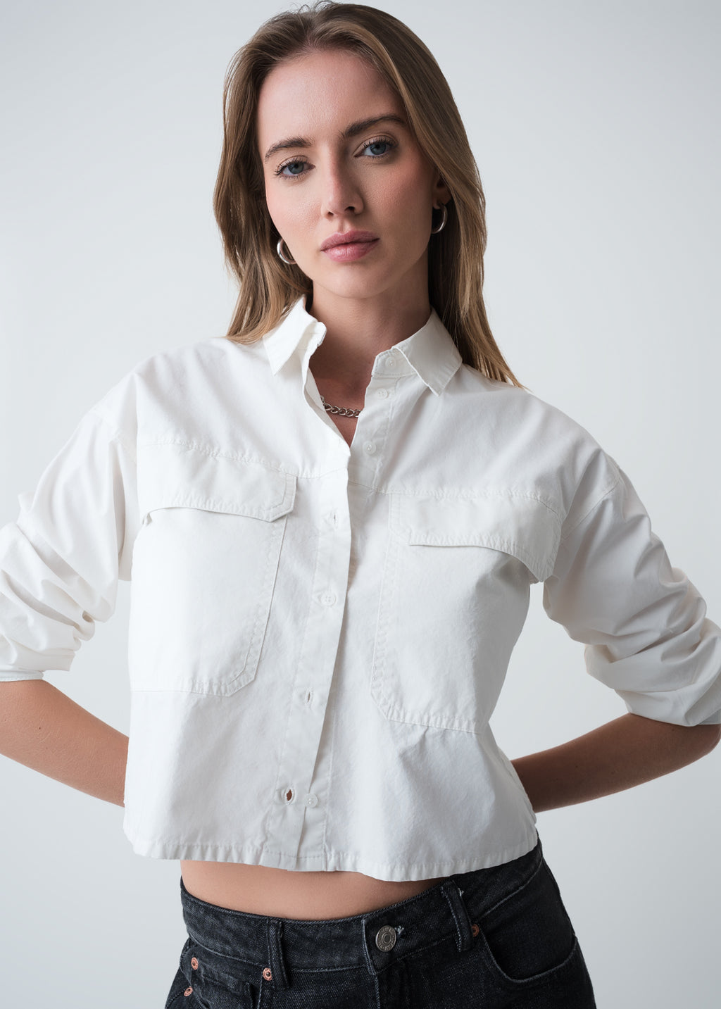 Camisa corta con bolsillos - Crudo 14_419G319_CRU111001_0