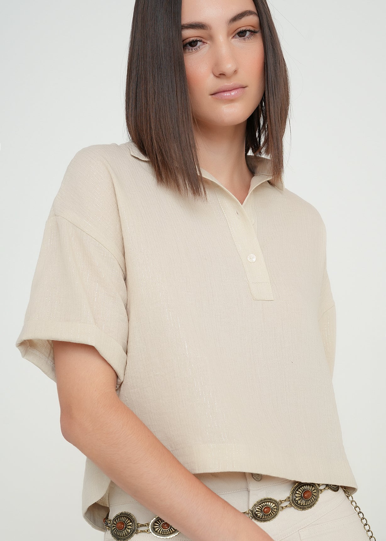 Camisa clásica corta - Crudo 14_419G350_CRU110110_0