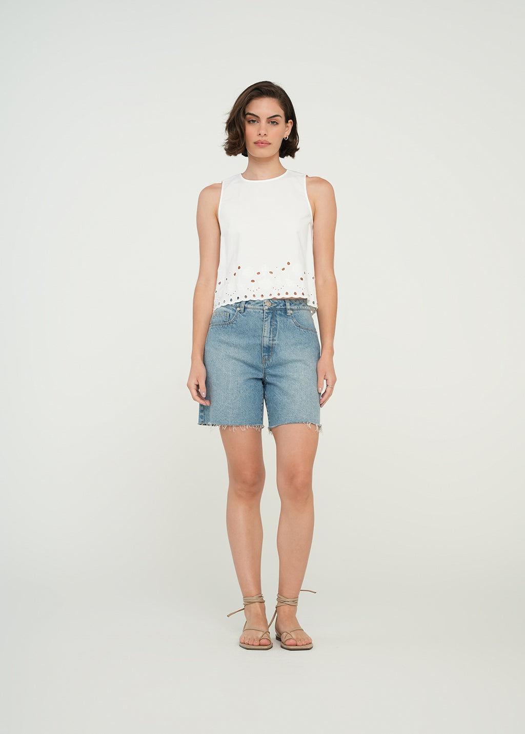 Camisa manga sisa con detalles bordados - Crudo 14_419G365_CRU111001_3