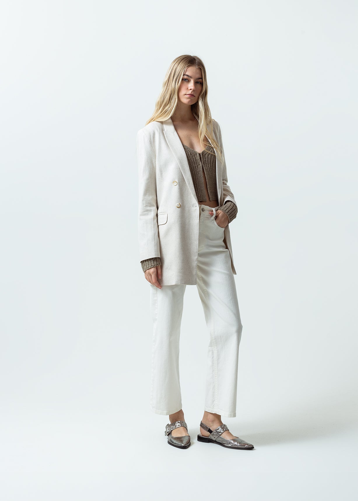 Chaqueta tipo blazer - Crudo 14_421G030_CRU134403_5