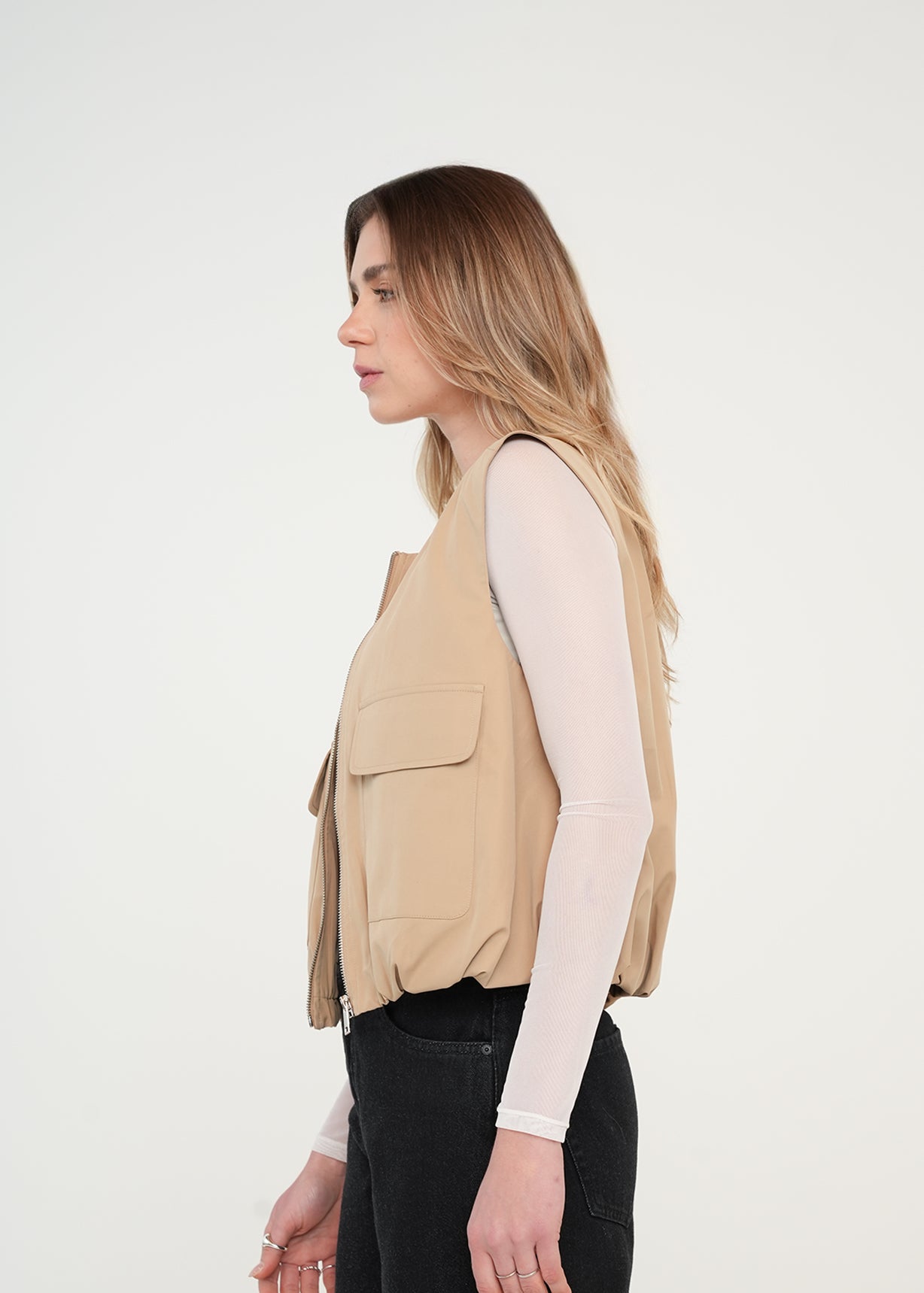 Chaleco con cierre - Beige 14_421H028_BEI151114_3