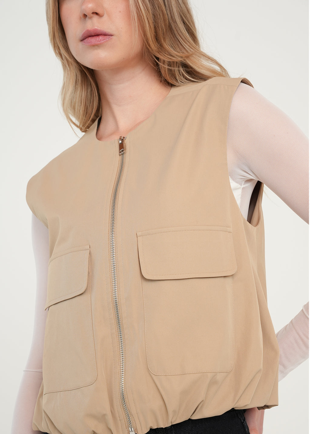 Chaleco con cierre - Beige 14_421H028_BEI151114_4