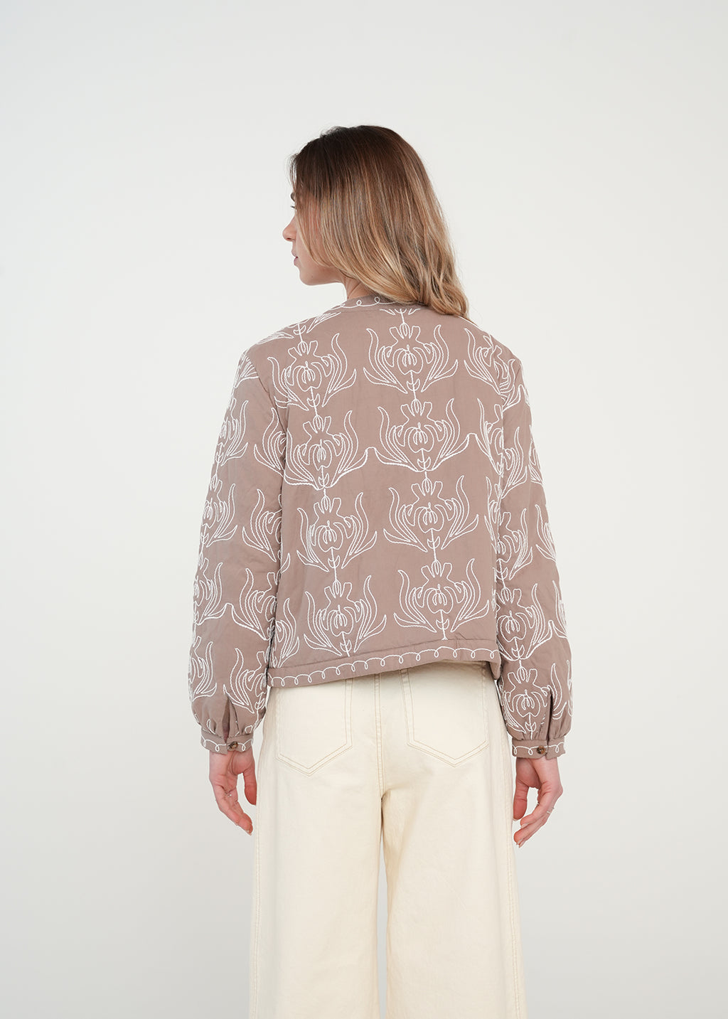 Chaqueta con bordado floral - Gris 14_421H029_GRI171212_5