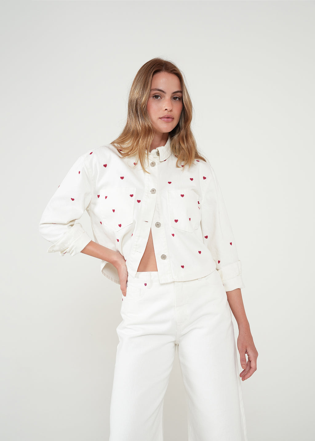 Chaqueta con corazones bordados - Crudo 14_421H325_CRU111001_0