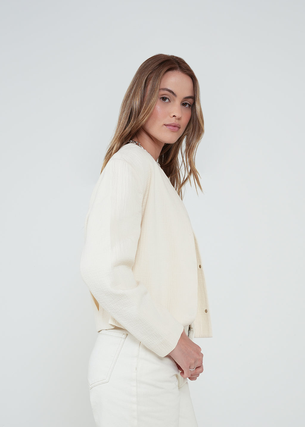 Chaqueta ligera con botones - Blanco 14_422H002_BLA120601_3