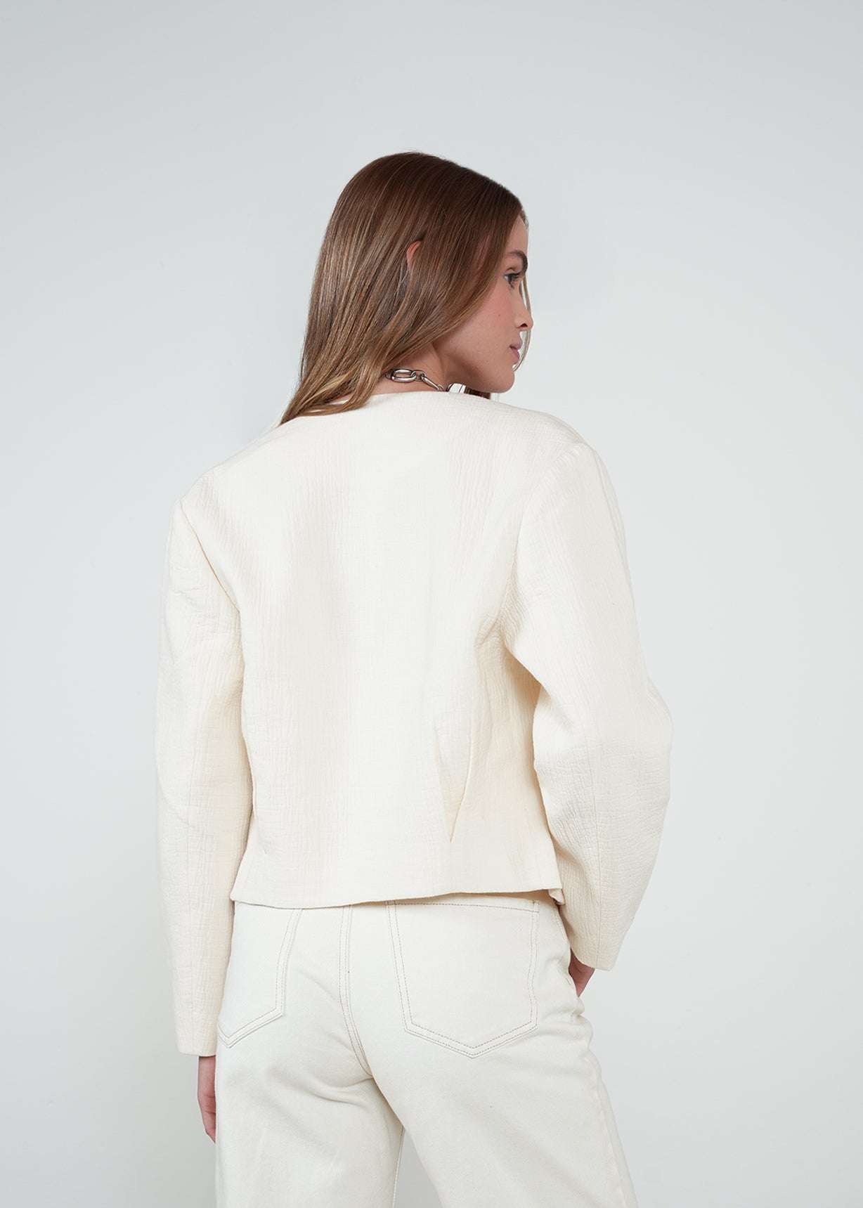 Chaqueta ligera con botones - Blanco 14_422H002_BLA120601_7
