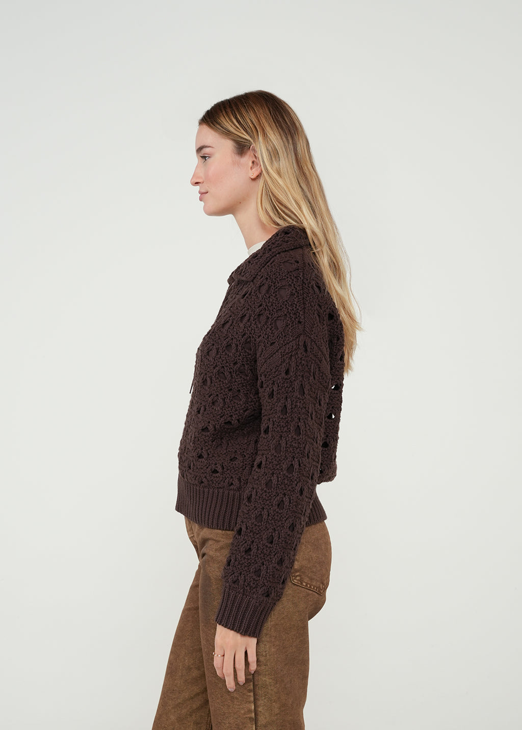 Chaqueta con tejido desagujado - Café 14_422H037_CAF191016_5