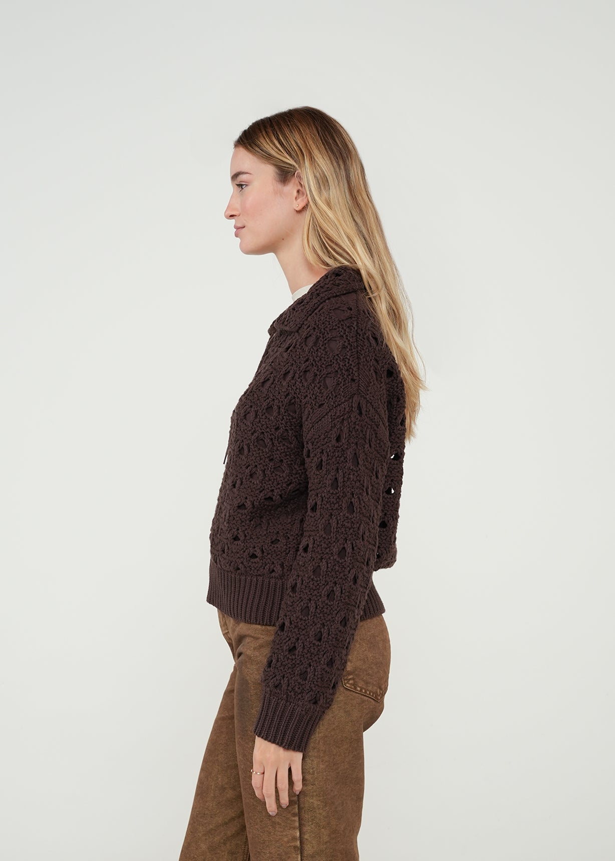 Chaqueta con tejido desagujado - Café 14_422H037_CAF191016_5
