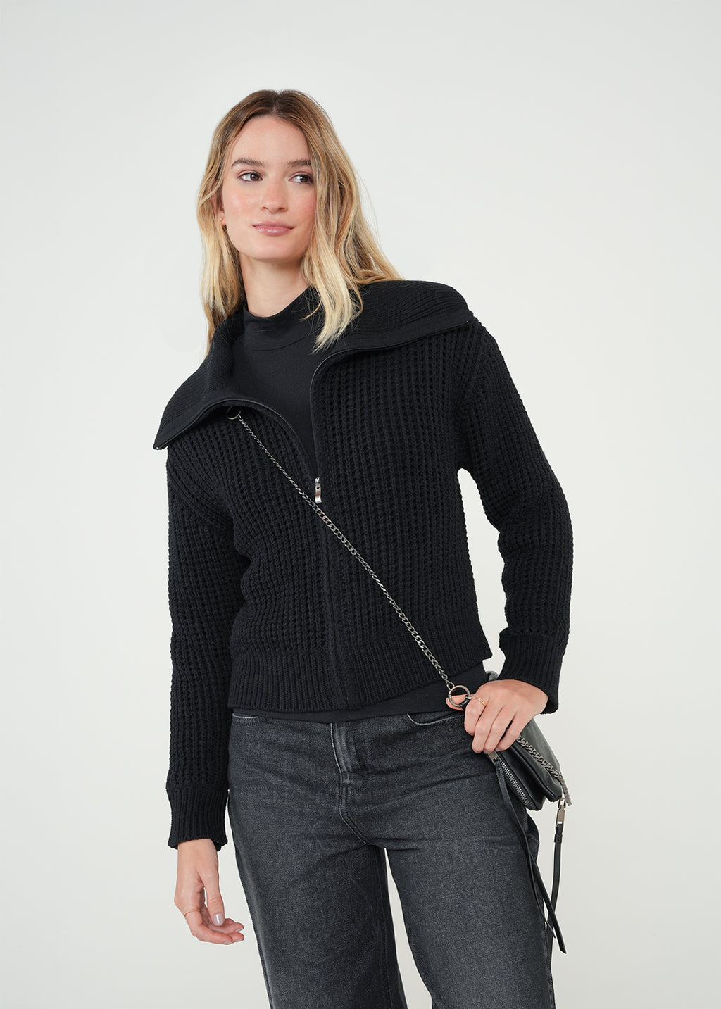 Chaqueta tejida con cierre - Negro 14_422H040_NEG193909_0