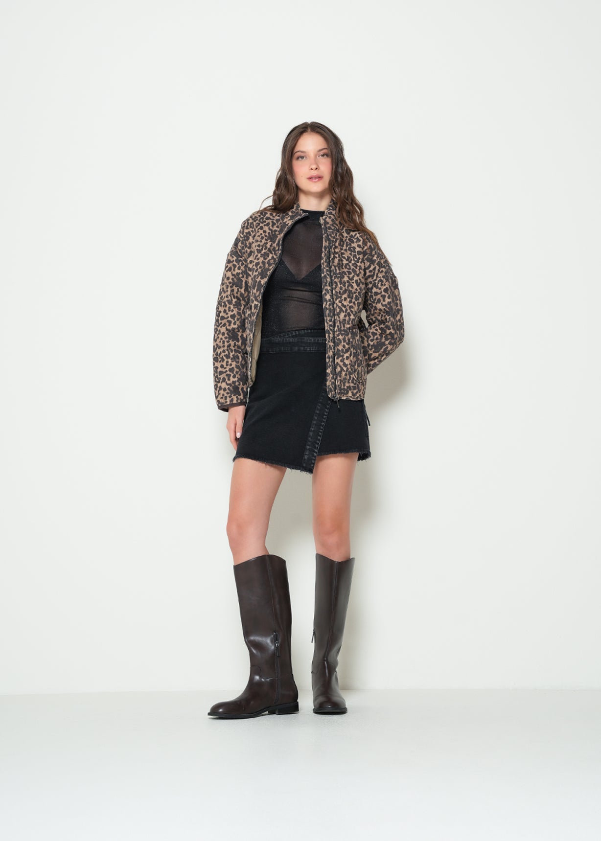 Chaqueta acolchada animal print - Café 14_422H085_CAF191218_3