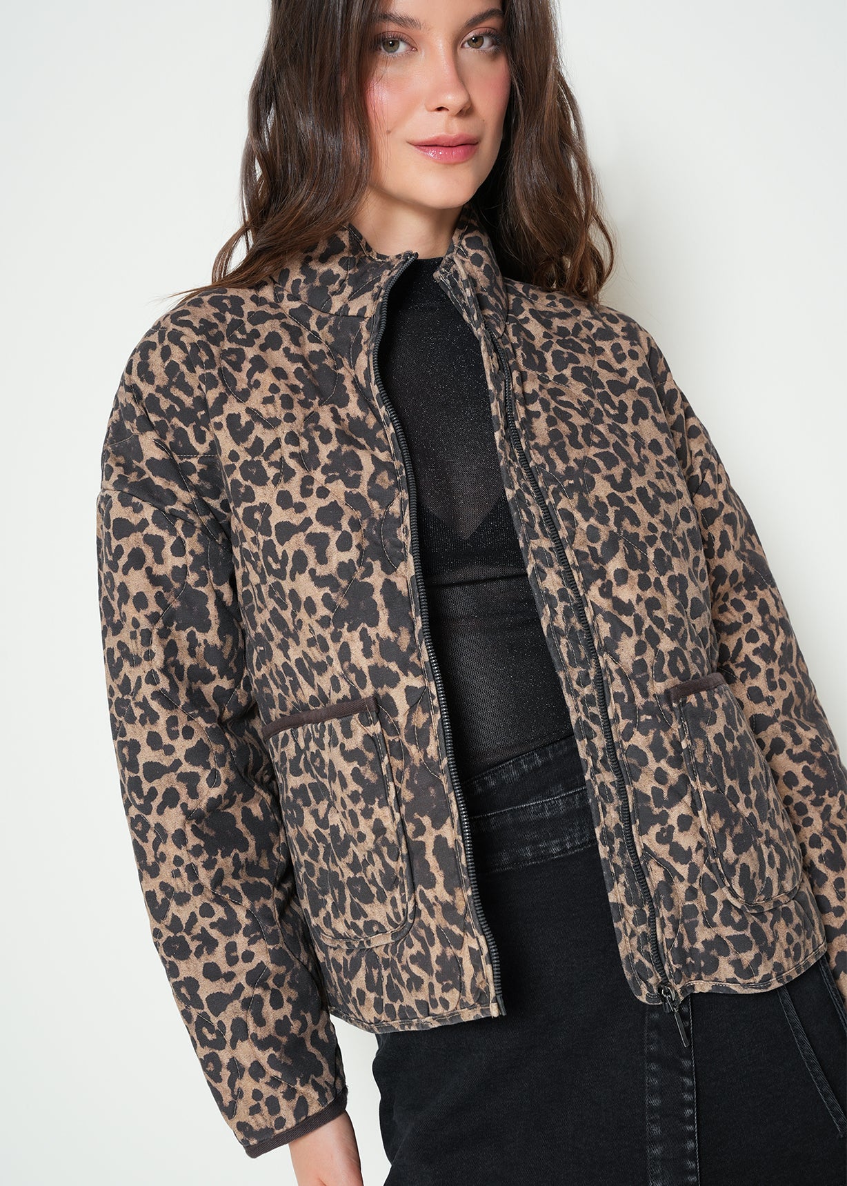 Chaqueta acolchada animal print - Café 14_422H085_CAF191218_4