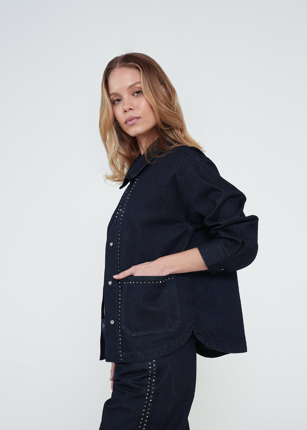 Chaqueta en denim con taches - Azul 14_422H301_AZU194227_3