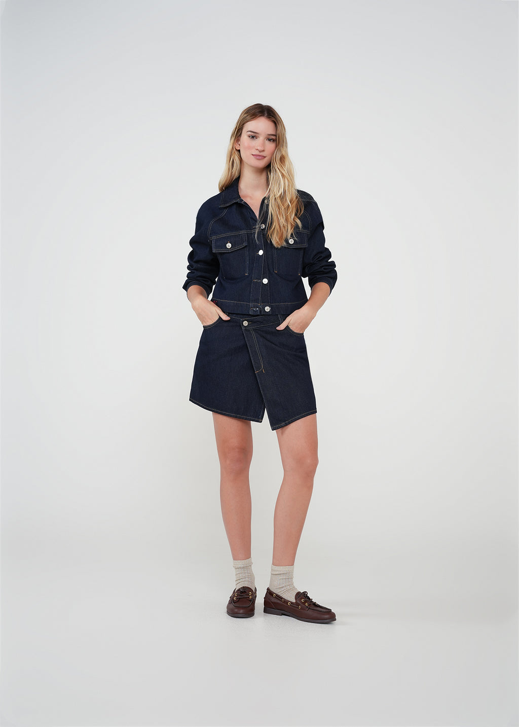 Chaqueta corta con sello NAF - Azul 14_422H331_AZU194227_7