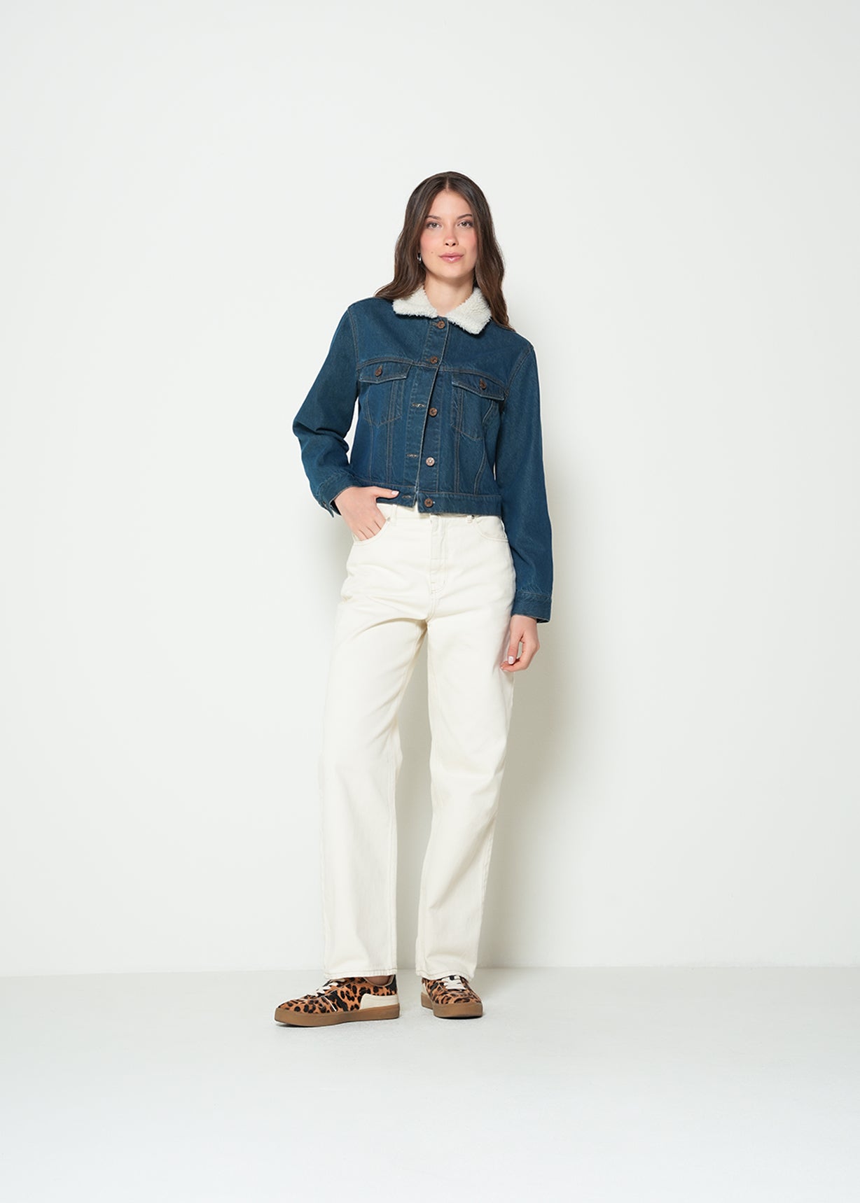 Chaqueta denim cuello afelpado  - Azul 14_422H381_AZU194227_3
