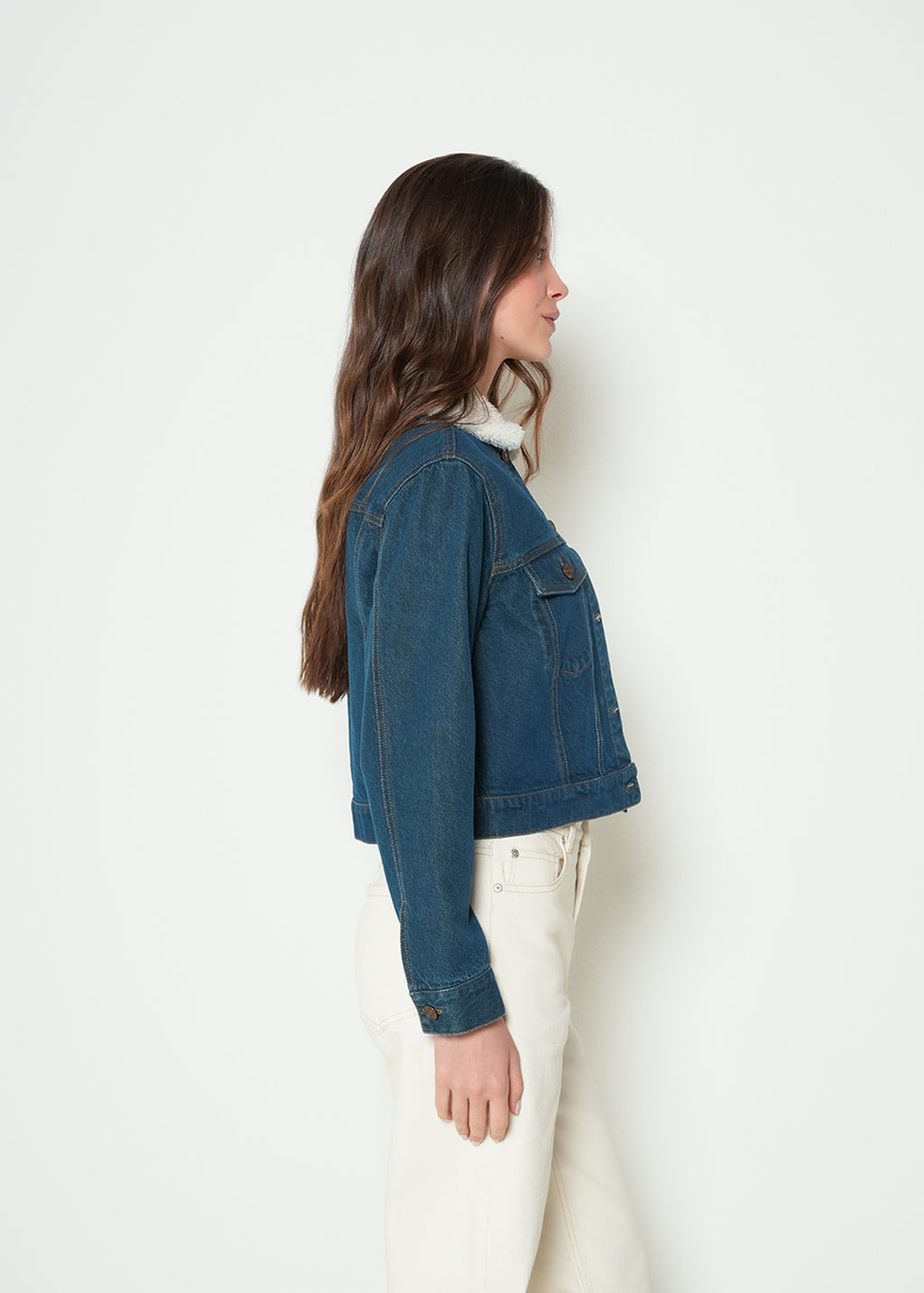 Chaqueta denim cuello afelpado  - Azul 14_422H381_AZU194227_5
