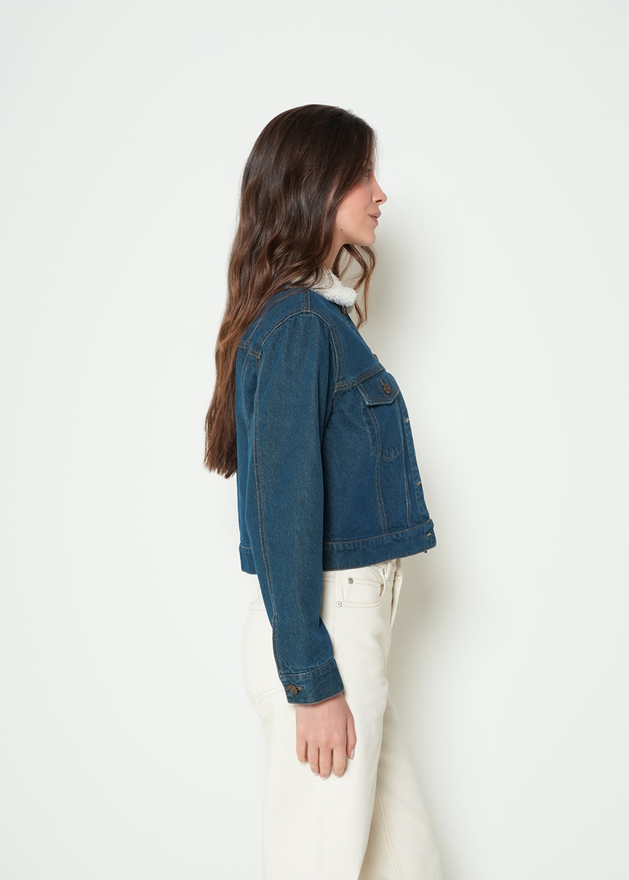 Chaqueta denim cuello afelpado  - Azul 14_422H381_AZU194227_5