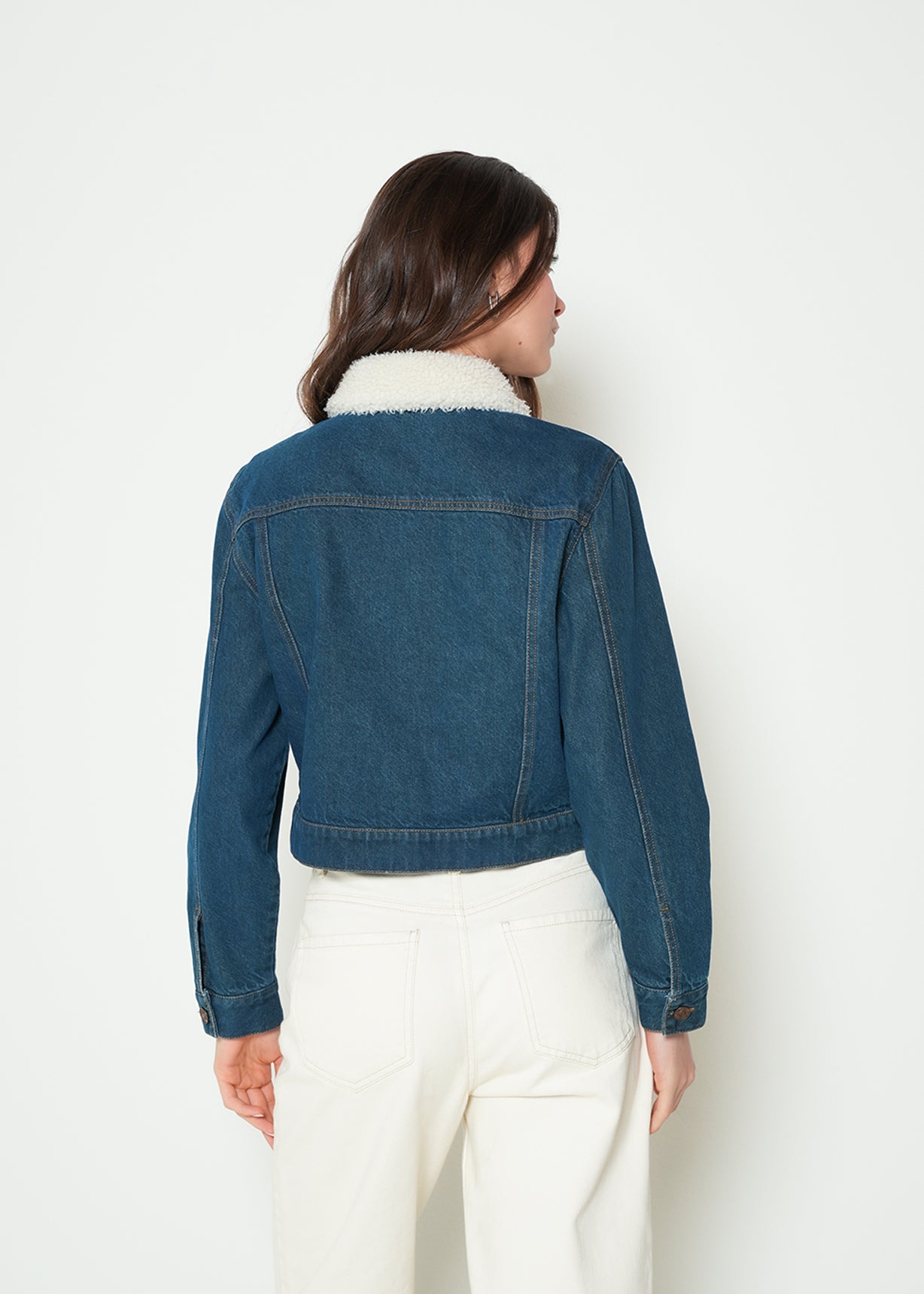 Chaqueta denim cuello afelpado  - Azul 14_422H381_AZU194227_6