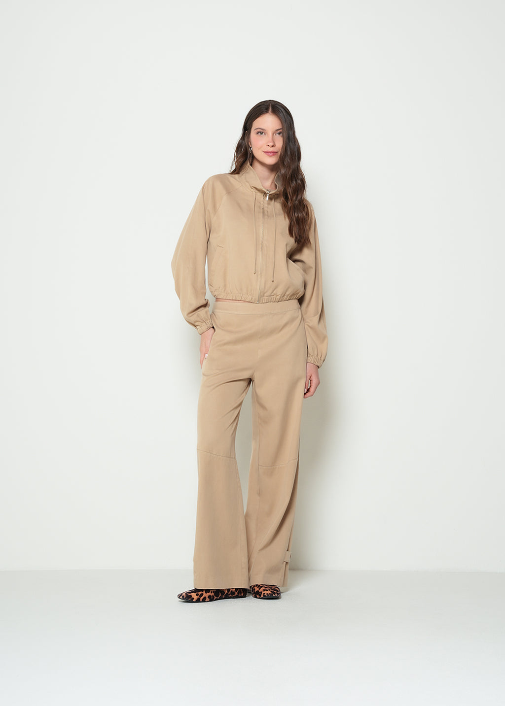 Chaqueta rompe vientos cuello alto - Beige 14_422H382_BEI161010_3