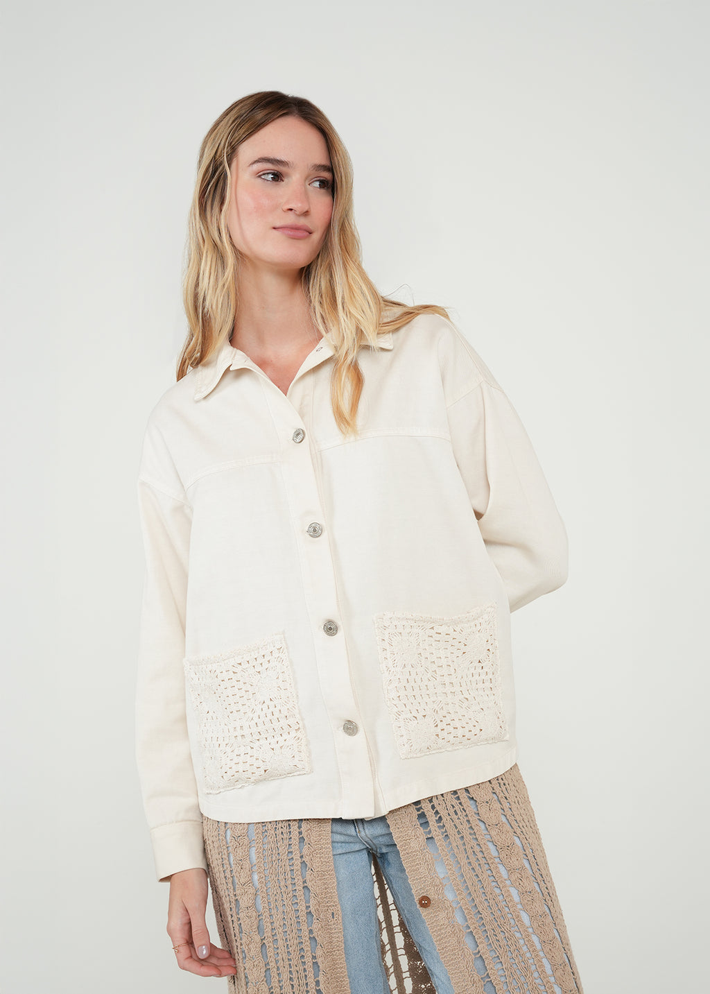 Chaqueta con bolsillos tejidos - Crudo 14_422H397_CRU130905_0