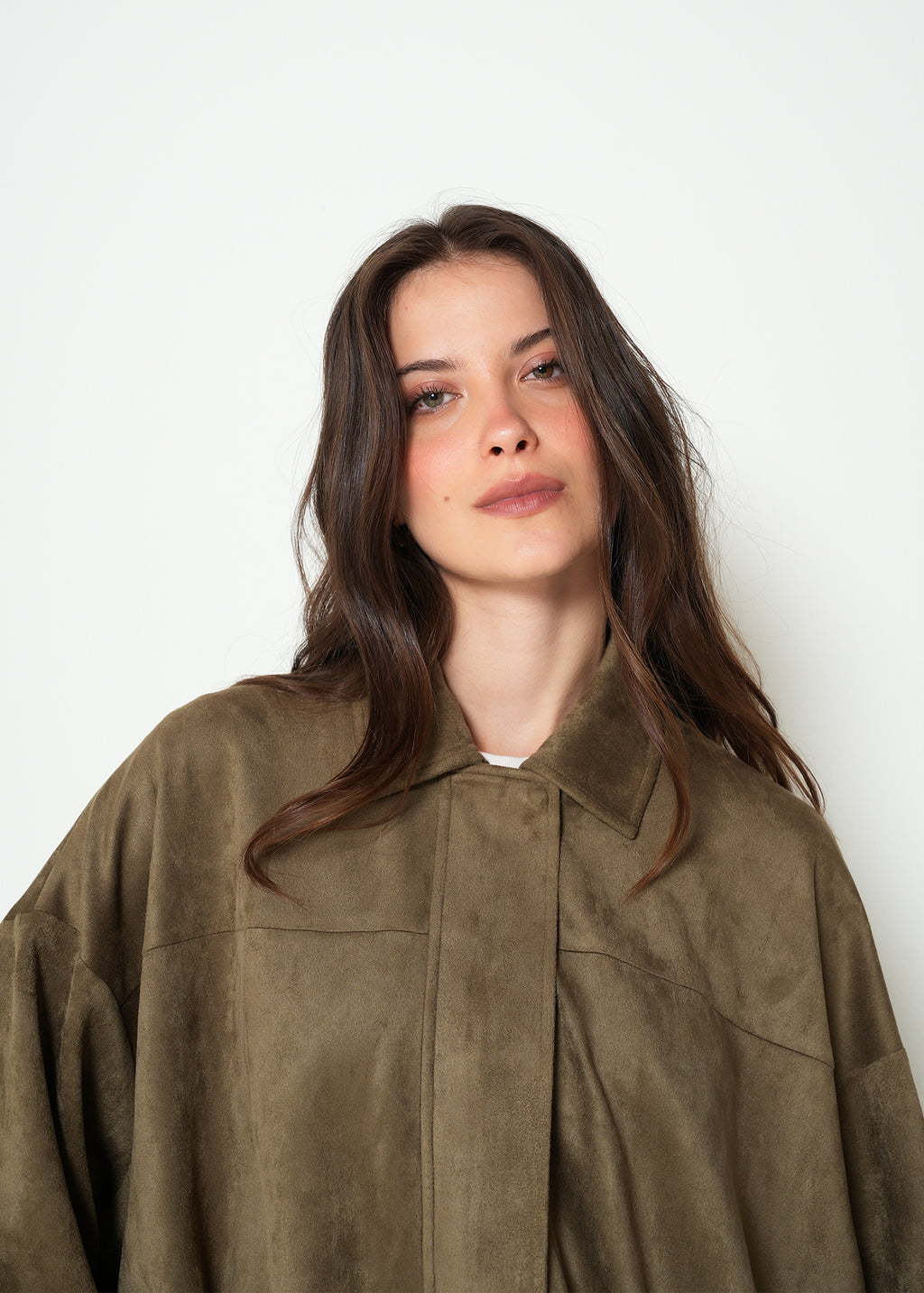 Chaqueta oversize manga larga cuello clásico - Verde 14_423H003_VER190820_6